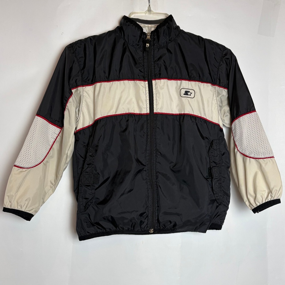 Starter Boys Navy Cream Red Colorblock Windbreaker Track Jacket Size‎ 7 Full Zip